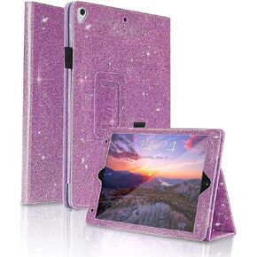 FS FANSONG Case for iPad 9.7 case, Glitter iPad Air 2 Case Auto Sleep/Wake Function Slim Leather Shiny iPad 6th/5th Generation Case with Pen Holder for iPad 9.7 2017/2018/Air 1/Air 2/Pro 2016, Pink