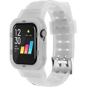 Rugged Bumper Bands Compatible with Apple Watch Band 45mm 44mm 42mm 41mm 40mm 38mm, for Women/Men Waterproof Soft Silicone Replacement ​Strap Accessories for iWatch Series 8/7/6/5/4/3/2/1/SE