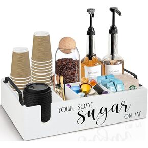 منظم محطة القهوة، منظم بار القهوة للعداد، منظم تخزين بهارات القهوة والشاي، ديكور بار القهوة الريفي لمنظم ملحقات القهوة، منظم حامل حامل القهوة بمقبض in Kuwait