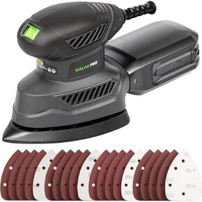 GALAX PRO Cordless Detail Sander 20V, 20Pcs Sandpapers,12000 RPM Sanders with Dust Collection System for Tight Spaces Sanding in Home Decoration, Battery and Charger Included