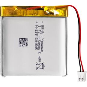EEMB Lithium Polymer Battery 3.7V 750mAh 523048 Lipo Rechargeable Battery Pack with Wire JST Connector for Speaker and Wireless Device- Confirm Device & Connector Polarity Before Purchase