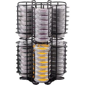 Cocktail Pod Holder for Bartesian, Storage Carousel for Bartesian Cocktail Capsules, Black Metal Coffee Pod Holder, 360-Degree Rotation, Holds up to 40 Cocktail Pods