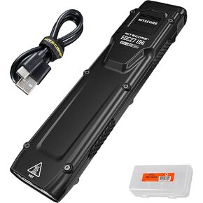 Nitecore EDC27 3000 Lumen Flat EDC Flashlight, USB-C Rechargeable High Performance Slim Compact Pocket Light with Digital Display and LumenTac Case
