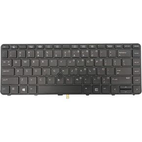 AUTENS Replacement US Keyboard for HP Probook 640 G2 / 640 G3 / 645 G2 / 645 G3 / 430 G4 / 440 G4 Laptop Backlight with Pointer