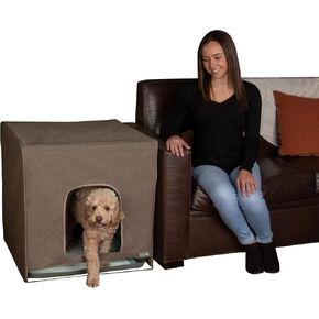 Pet Gear Pro Pawty, Potty Training Aid for Pee Pad/Grass Patch, Removable Tray Holds Pad Included, Hides Messes, Optional Wall Guard, Dog Litter Box, Pro Pawty ONLY- Large, Charcoal