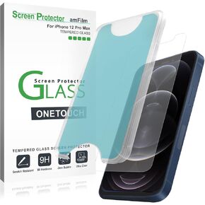 amFilm OneTouch Glass Screen Protector for iPhone 12 Pro Max (6.7", 2020) (2 Pack)