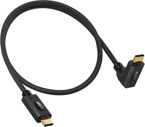 Poyiccot 240W USB C to USB C Cable 2ft, 40Gbps USB C Right Angle Cable, Right Angle USB 4 Cable for Thunderbolt 4 Cable with 8K@60Hz Video, 90 Degree USB C Cable for Phone MacBook Surface Pro in Kuwait