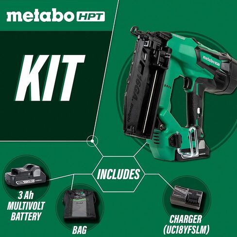 Metabo HPT Cordless 18V MultiVolt™ Straight Finish Nailer Kit | 16 Gauge | 1-18V 2.0Ah Lithium Ion Battery w/Fuel Gauge | Lifetime Tool Warranty | NT1865DMST in Saudi Arabia