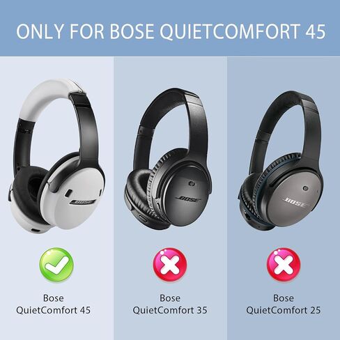Case for Bose QuietComfort 45, Silicone Cover for Bose qc45, Soft Protective Accessories Cases, Black in Saudi Arabia