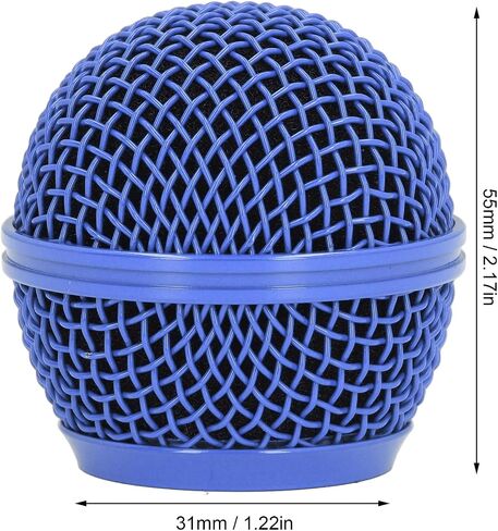 Microphone Head Replace, Mic Grille for SM58S, SM58LC, BETA58, BETA58A, M30, SV100, UT2, PGX24 SLX4, Steel Mesh Replacement Heads with Inner Foam (Blue) in Saudi Arabia