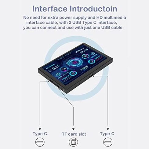 شاشة GOWENIC 5 بوصة IPS USB، شاشة عرض درجة حرارة الكمبيوتر الشخصي AIDA64 شاشة بيانات وحدة المعالجة المركزية للكمبيوتر الشخصي، شاشة عرض لوحة مستشعر الكمبيوتر، شاشة عرض درجة الحرارة، شاشة عرض لوحة مستشعر الكمبيوتر الشخصي in Saudi Arabia