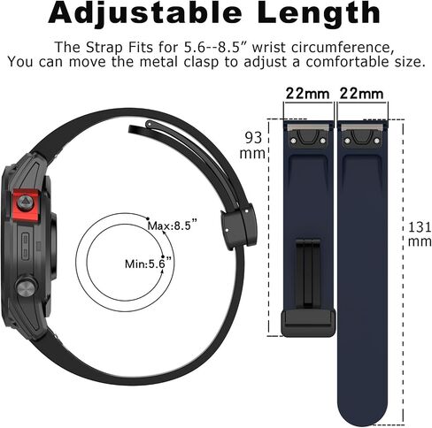 22mm Watch Straps, Silicone QuickFit Watchband For Garmin Fenix 7 6 Pro 5 5X Plus 5S Smartwatch Wristbands Bracelet with Garmin Forerunner 965 955 945 bands… in Saudi Arabia