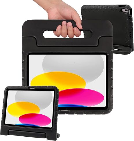 HDE iPad 10th Generation Case for Kids Shockproof iPad Cover 10.9 inch with Multi Angle Viewing Handle Stand Black in Kuwait
