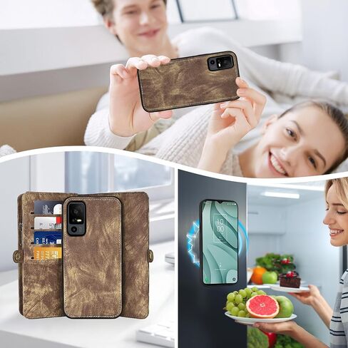 حافظة هاتف Asuwish لـ TCL 40 XE 5G/40 X محفظة بسحاب غطاء خلية مغناطيسي قابل للفصل مع واقي شاشة من الزجاج المقسى وحزام كروس وحامل بطاقة قلاب 40XE5G 40XE EX T609DL 40X T609M نسائي أحمر in Saudi Arabia