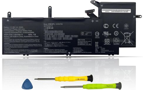 بطارية كمبيوتر محمول ASODI C31N1704 متوافقة مع Asus ZenBook Flip 15 UX561UD UX561UD-1A UX561UD-BO0 Q535U Q535UD Q535UD-BI7T11 Series 0B200-02650000 3ICP6/60/72 52Wh/4550mAh in Saudi Arabia