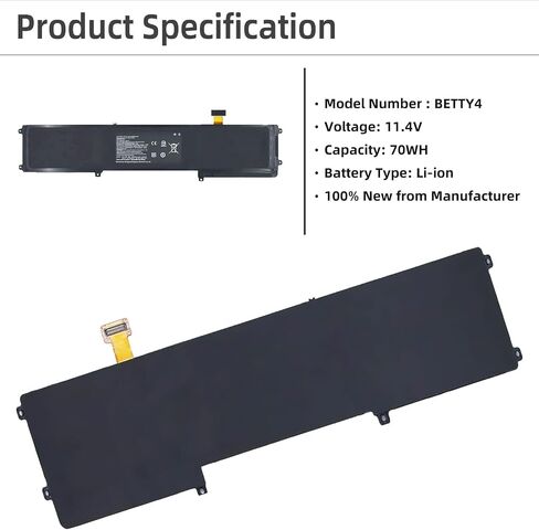 بطارية BETTY4 لجهاز Razer Blade مقاس 14 بوصة 2016 2017 .4 فولت 70 وات في الساعة in Saudi Arabia