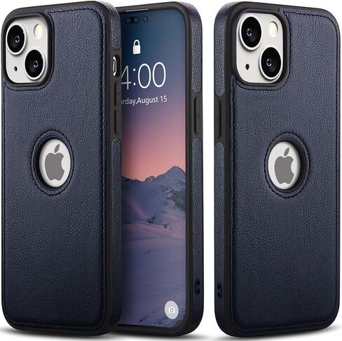 تصميم متوافق مع هاتف iPhone 14، جراب جلدي فاخر عتيق، نحيف غير قابل للانزلاق، غطاء واقٍ مقاوم للصدمات (2022) 6.1 بوصة (بني) in Saudi Arabia