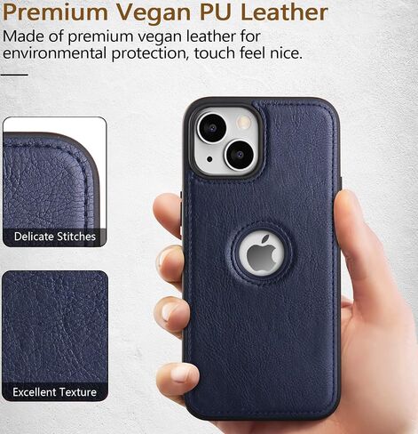 تصميم متوافق مع هاتف iPhone 14، جراب جلدي فاخر عتيق، نحيف غير قابل للانزلاق، غطاء واقٍ مقاوم للصدمات (2022) 6.1 بوصة (بني) in Saudi Arabia