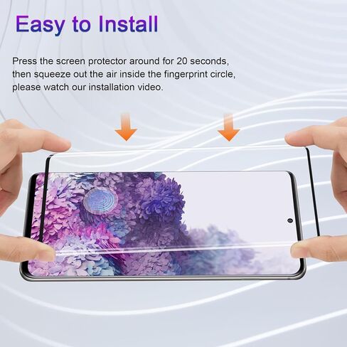واقي شاشة من الزجاج المقوى لهاتف Samsung Galaxy S20، [عبوة من قطعتين] [بصمة أصابع يمكن التعرف عليها] [صلابة 9H] [خالية من الفقاعات] [مضاد للخدش] طبقة حماية للشاشة in Saudi Arabia