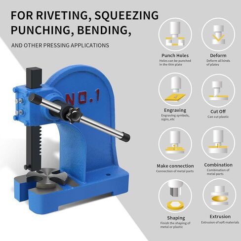 Arbor Press 1 Ton,Manual Desktop Punch Press Machine,4.33" Work Height,Manual Arbor Press Cast Iron Body, in Saudi Arabia