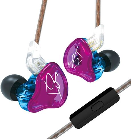 keephifi KZ ZST Wired in Ear Monitor Earphones 1BA+1DD HiFi in Ear Headphones Noise Cancelling Earbuds Wired for Audiophiles, Musicians, Singers, Drummers (Colorful, with Mic) in Kuwait