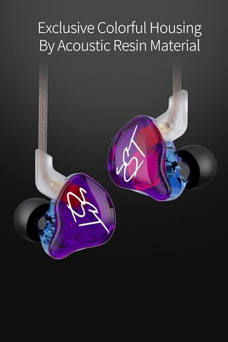 keephifi KZ ZST Wired in Ear Monitor Earphones 1BA+1DD HiFi in Ear Headphones Noise Cancelling Earbuds Wired for Audiophiles, Musicians, Singers, Drummers (Colorful, with Mic) in Kuwait