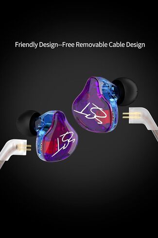 keephifi KZ ZST Wired in Ear Monitor Earphones 1BA+1DD HiFi in Ear Headphones Noise Cancelling Earbuds Wired for Audiophiles, Musicians, Singers, Drummers (Colorful, with Mic) in Kuwait