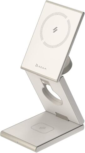 ADAM elements Magnetic Wireless Charger/Travel Charger - Mag Z Magnetic 3-in-1 Foldable Travel Charging Station for iPhone 12/13/14/15/16 Series, Apple Watch & AirPods, Samsung Galaxy Devices (Black) in Kuwait