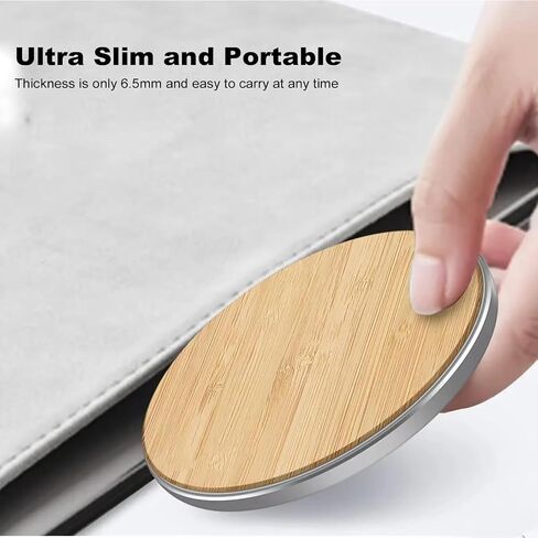 Wood Wireless Charger Pad, 15W Fast Charge, Qi Certified, Compatible with iPhone, Elegant Home or Office Decor (Redwood) in Saudi Arabia