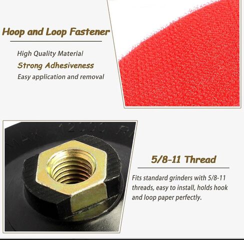 3 Inch Hook and Loop Backing Pads Orbital Sander Polisher Backer Pads with 5/8"-11 Drill Adapter 2-Pcs in Kuwait