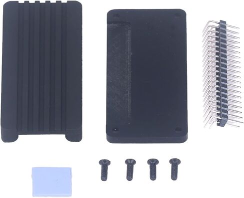 حافظة Raspberry Pi، غرفة تبريد Raspberry Pi، حافظة تبريد من سبائك الألومنيوم، حاوية تبديد تبريد Raspberry Pi للوحة الأم Raspberry Pi Zero 2W (أسود) (رأس الدبوس المنحني) in Saudi Arabia