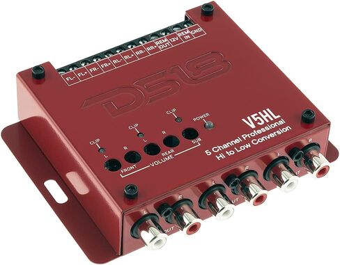 DS18 V5HL محول خط إخراج 5 قنوات، إشارة مكبر صوت عالية المستوى إلى محول RCA منخفض المستوى مع تقنية استشعار الصوت المدمجة؛ تنتج مخرجات تشغيل عن بعد للتحكم في معدات ما بعد البيع الخاصة بك in Kuwait