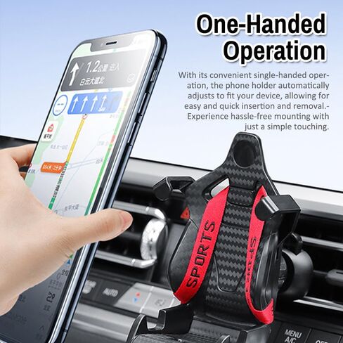 Shkalacar Phone Holders for Your Car, Air Vent Cell Phone Car Mount, 360 Degree Rotatable Clamping Navigation Phone Stand Fits up to 85mm Phone Width in Saudi Arabia