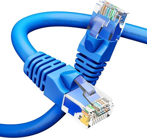 GearIT RJ45 Cat 6 Ethernet Patch Cable for TV, Modem, PC Gaming, 10Gbps, Gold-Plated Connectors, Snagless, Network Cable, Internet Cable, 14 Feet, Blue in Saudi Arabia
