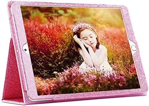 حافظة FS FANSONG لجهاز iPad 9.7، حافظة لامعة لجهاز iPad Air 2 مع خاصية النوم/الاستيقاظ التلقائي، حافظة جلدية لامعة لجهاز iPad 6th/5th مع حامل قلم لجهاز iPad 9.7 2017/2018/Air 1/Air 2/Pro 2016، وردي in Kuwait