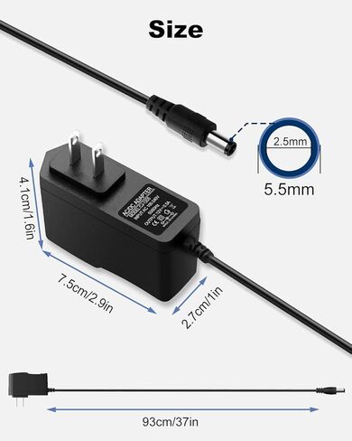 محول تيار متردد 12 فولت 0.5 أمبير 500 مللي أمبير تيار مستمر، محول تيار متردد 12 فولت 100-240 فولت 50-60 هرتز تيار متردد إلى تيار مستمر 12 فولت 0.5 أمبير، محول طاقة 5.5 مم × 2.5 مم، قابس مخرج تيار مستمر، لشريط إضاءة LED ومكبر صوت صغير ومروحة صغيرة إلخ. in Kuwait