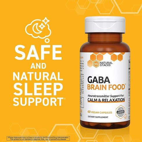 NATURAL STACKS GABA Supplement w/L-Citrulline & Grape Seed Extract - 20 Servings (60 ct.) - Deep Relaxation and Calm - Night Time Aid - Brain Food Formula Promotes GABA (Gamma-Aminobutyric Acid) in Saudi Arabia
