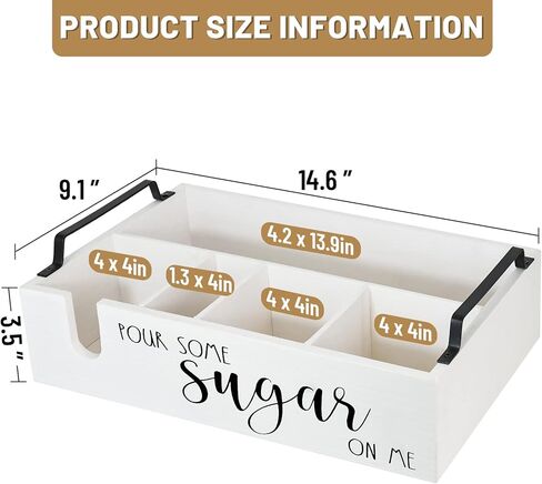 Coffee Station Organizer, Coffee Bar Organizer for Counter, Coffee and Tea Condiment Storage Organizer, Rustic Coffee Bar Decor for Coffee Accessories OrganizerCoffee Pod Holder Organizer with Handle in Saudi Arabia
