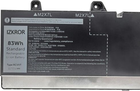 RCVVT 83Wh 6827mAh 6-Cell Battery Replacement for Dell Precision 7670 Series Laptop X26RT NWDC0 11.55V in Saudi Arabia