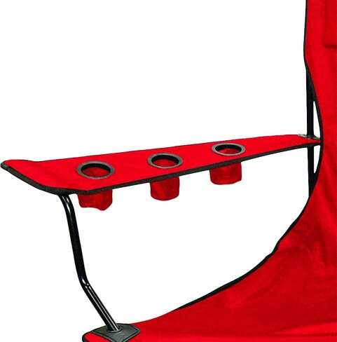 Creative Outdoor Camping Folding Chair, Extra King-Size Padded Camping Seat with Arm Rest, Multiple Cup & Wine Glass Holders with Cooler Bag, Support 450 LBS, Black, Alloy Steel Black in Saudi Arabia