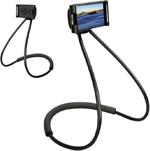 حامل الهاتف الخليوي Lazy Gooseneck، حامل عالمي للهاتف المحمول، دعامة كسولة، حامل هاتف للرقبة يدور 360 درجة، حامل مرن DIY مع وظائف متعددة (أسود) in Saudi Arabia
