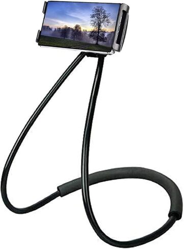 حامل الهاتف الخليوي Lazy Gooseneck، حامل عالمي للهاتف المحمول، دعامة كسولة، حامل هاتف للرقبة يدور 360 درجة، حامل مرن DIY مع وظائف متعددة (أسود) in Saudi Arabia