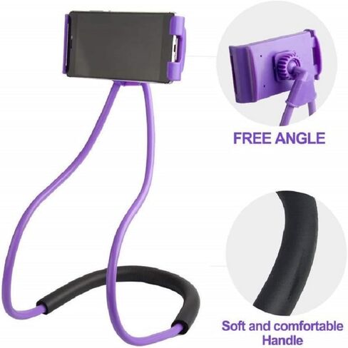 حامل الهاتف الخليوي Lazy Gooseneck، حامل عالمي للهاتف المحمول، دعامة كسولة، حامل هاتف للرقبة يدور 360 درجة، حامل مرن DIY مع وظائف متعددة (أسود) in Saudi Arabia