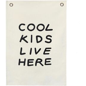 Canvas Banner Hanging Flag Banner for Nursery and Playroom Wall Décor for Kids Trendy Room Décor for Boys and Girls (Coolkids)