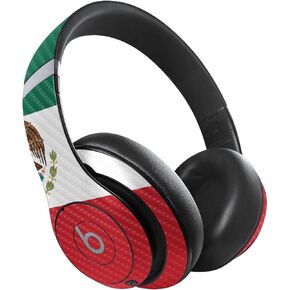 MightySkins Carbon Fiber Skin Compatible with Beats Studio Pro - Mexican Flag | Protective, Durable Textured Carbon Fiber Finish | Easy to Apply