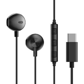 PALOVUE USB C Headphones Earbuds, Type C Magnetic Earphones with Microphone Compatible with Samsung Galaxy S23 S22 S21 Ultra S20 FE Note 20 10 A53 A54, Google Pixel 7 6 5 4, One Plus, Black