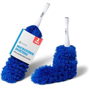 Extendable Duster - Microfiber Duster Kit: Ceiling, Fans, Baseboards, Cob Webs, Telescoping, Reusable & Washable, Feather & Chenille Dusters, 6ft. Adjustable Handle