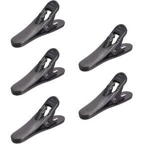 uxcell 5 Pieces Earphone Clips Wire Hold Rotate Black Earphone Cable Clothing Clip for Fixing Headphone Wire