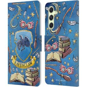 Head Case Designs Officially Licensed Harry Potter Slytherin Pattern Deathly Hallows XIII Leather Book Wallet Case Cover Compatible with Samsung Galaxy A54 5G