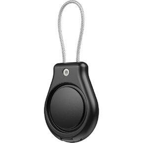Meliya AirTag Holder with Wire Cable for Apple AirTags, Ultra Durable Anti-Lost Protective Case for Luggage, Key, Backpack (Black+Black)
